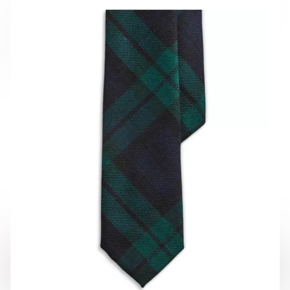 Polo Ralph Lauren Neckwear Core BlackWatch Tartan Navy & Green Tie One Size